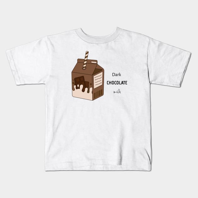 Dark Chocolate Milk Kids T-Shirt by AestheticLine